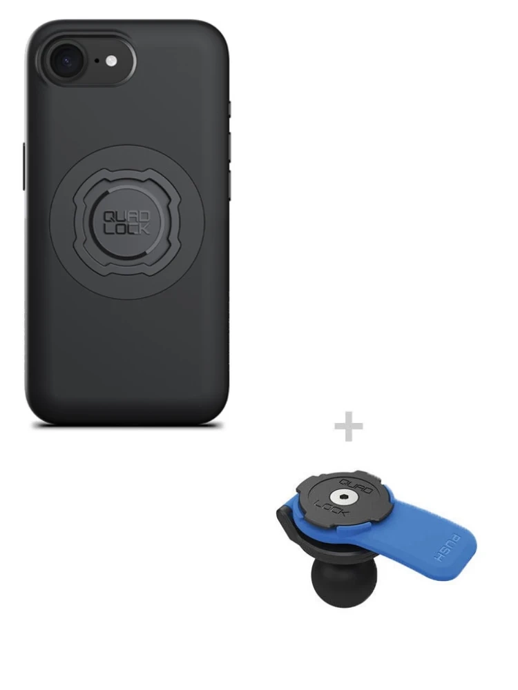 Zestaw: etui MAG na telefon iPhone 16e (magnetyczne) + uchwyt kulowy Quad Lock