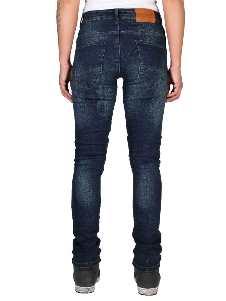 Jeansy motocyklowe damskie Modeka Sorelle niebieskie