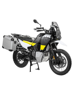 Zestaw: kufry boczne srebrne Zega Evo X + stelaże srebne Touratech Husqvarna Norden 901 [poj.: 38+38l]