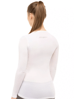 Koszulka unisex Brubeck Base Layer z długim rękawem biała