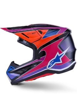 Kask enduro Alpinestars SM7 Fuse czarno-niebiesko-różowy połysk