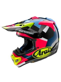 Kask enduro Arai MX-V Evo Block czarno-różowo-niebieski