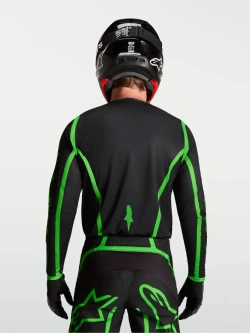 Bluza cross dziecięca Alpinestars MX Fluid Apex V2 czarno-zielona