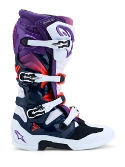 Buty enduro Alpinestars MX Tech 7 biało-niebiesko-fioletowe