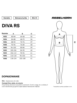Kurtka motocyklowa damska skórzana Rebelhorn Diva RS czarno-biała