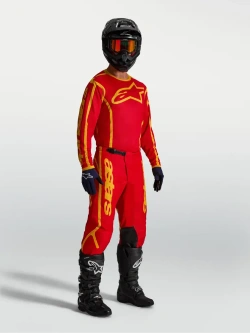 Spodnie cross Alpinestars MX Fluid Apex V2 czerwono-złote