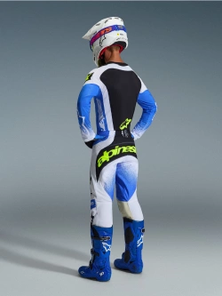 Bluza cross Alpinestars MX Techstar Knif biało-niebieska-fluo