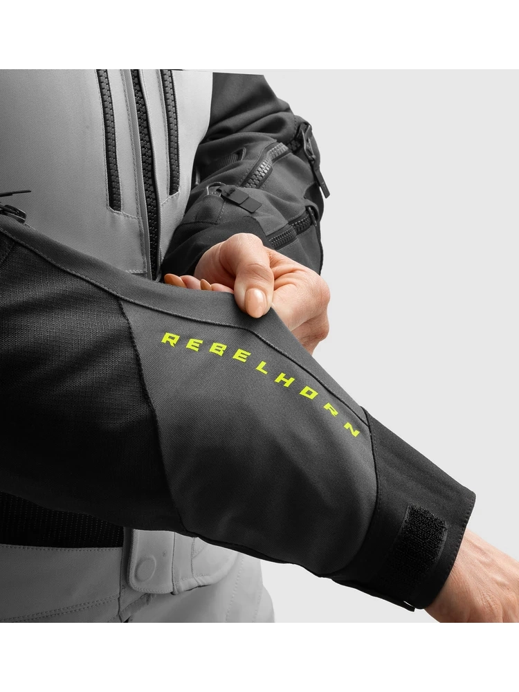 Kurtka motocyklowa damska tekstylna Rebelhorn Hardy 3.0 czarno-szaro-żółta