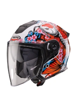 Kask otwarty Caberg Flyon II Koi czerwono-niebiesko-biały