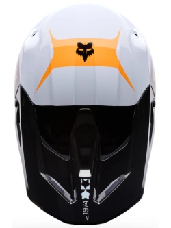 Kask enduro Fox V1 Noble czarno-biało-pomarańczowy