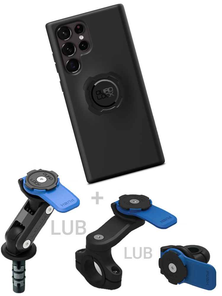 Zestaw na motocykl: etui na telefon Samsung Galaxy S22 Ultra + mocowanie Quad Lock