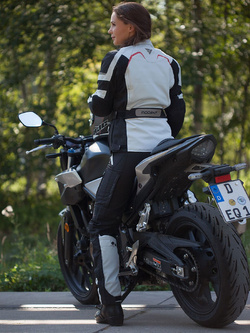 Spodnie motocyklowe damskie tekstylne Modeka Elaya popielato-czarne