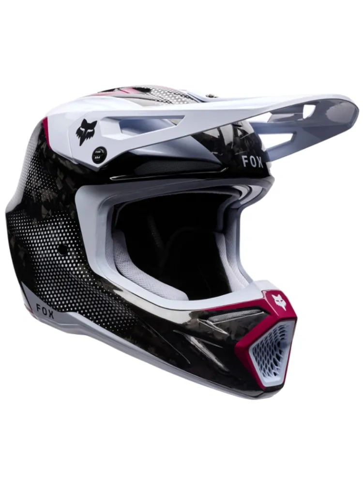 Kask enduro Fox V3 RS Tactile czarno-biały