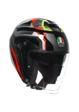 Kask otwarty AGV Irides Zurigo czarno-czerwono-żółty