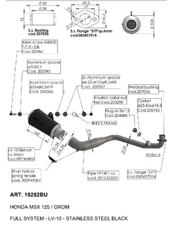 Pełny układ wydechowy LeoVince LV-10 Carbon Honda MSX 125/ Grom (22-24) [włókno węglowe] 