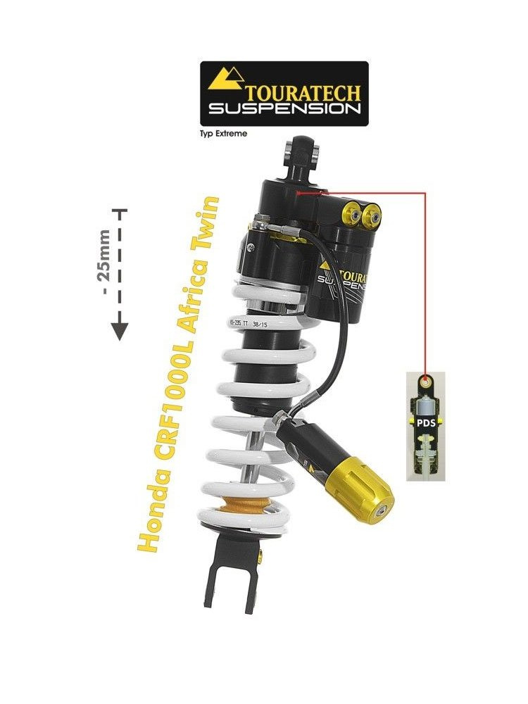Amortyzator obniżający zawieszenie o 25 mm  Extreme Touratech do Honda CRF1000L Africa Twin (18-)