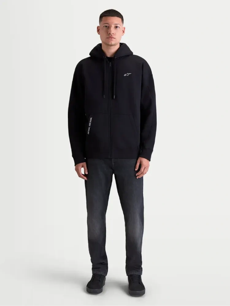 Bluza z kapturem Alpinestars Pioneer zapinana na zamek, czarna