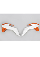 Osłony chłodnicy UFO do KTM SX 85 (13-17) biało-pomarańczowe