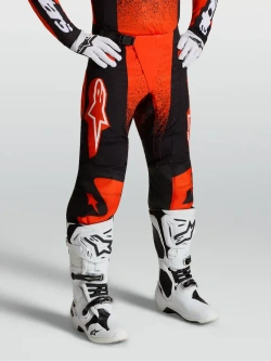 Spodnie cross Alpinestars MX Techstar Swan czerwono-czarne