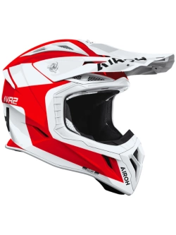 Kask enduro Airoh Aviator Ace 2 Iron biało-czerwony połysk