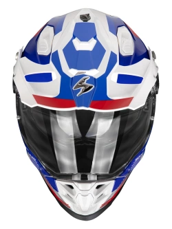 Kask adventure Scorpion ADF-9000 Air Patrol biało-niebiesko-czerwony
