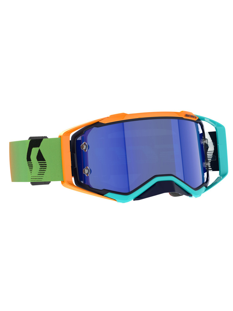 Gogle motocyklowe Scott Prospect Amplifier z niebieską lustrzaną szybą niebiesko-pomarańczowe