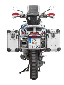 Zestaw: kufry boczne z anodowanego aluminium srebrne "And-S" Zega Evo + stelaże srebrne Touratech BMW R1200GS (-12)/R1200GS Adventure (-13) (31+38L)