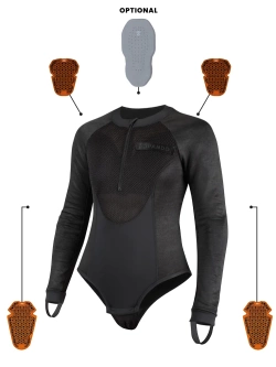 Body damskie z ochraniaczami Pando Moto Bia czarne