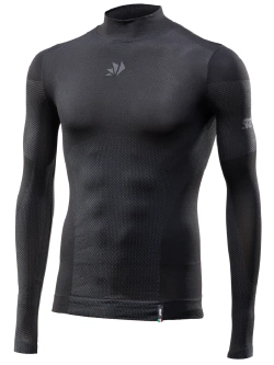 Koszulka termoaktywna z półgolfem SIXS Breezy Touch V2 czarna unisex