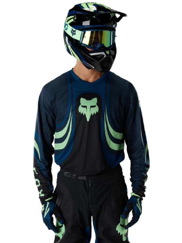 Bluza enduro Fox 180 Draft czarno-niebieska