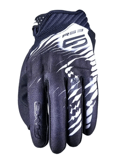 Rękawice motocyklowe Five RS3 Evo Graphics Skull czarno-białe