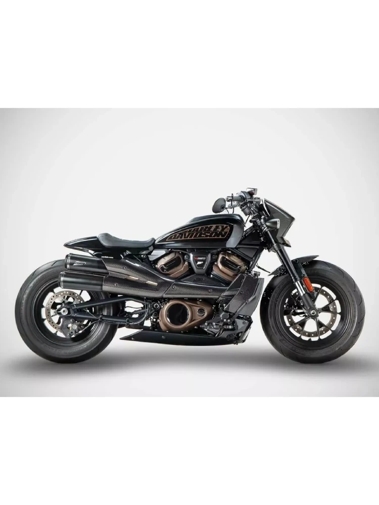 Pełny układ wydechowy Zard System 2:2 Slip-On Top Gun E5 Harley Davidson Sportster S 1250 (21-25) czarny matowy