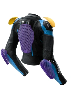 Kurtka motocyklowa damska skórzana Rebelhorn Diva RS czarno-niebieska