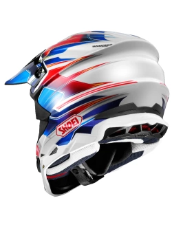 Kask enduro Shoei VFX-WR 06 Sparkle TC-10 biało-niebiesko-czerwony