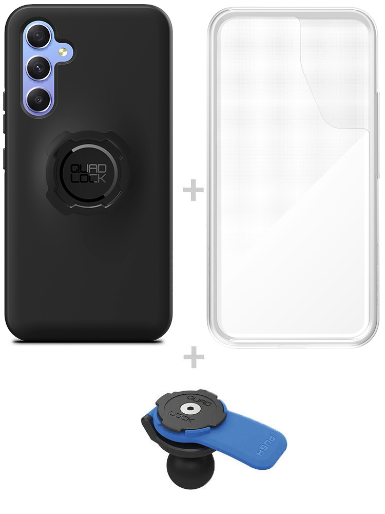 Zestaw: etui na telefon Samsung Galaxy A54 + wodoodporny pokrowiec + uchwyt kulowy Quad Lock