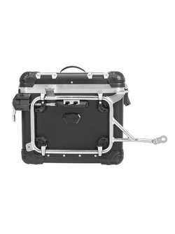 Zestaw: kufry boczne z anodowanego aluminium czarne "And-Black" Zega Evo + stelaże srebrne Touratech BMW R1250GS/ R1250GS Adventure/ R1200GS (13-21)/ R1200GS Adventure (14-21) (38+45L)