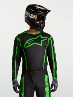 Bluza cross dziecięca Alpinestars MX Fluid Apex V2 czarno-zielona