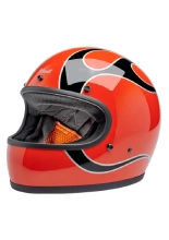 Kask integralny Biltwell Gringo Flames pomarańczowo-biało-czarny