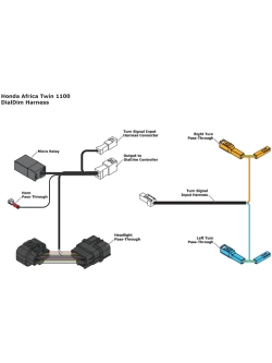 Adapter okablowania Denali DialDim plug-and-play Honda Africa Twin CRF1100L/ CRF1100L Adventure Sports ES (20-)