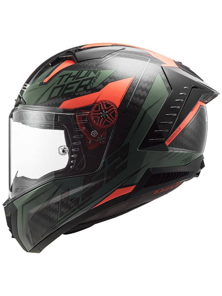 Kask integralny LS2 FF805 Thunder C Chase pomarańczowo-zielono-czarny