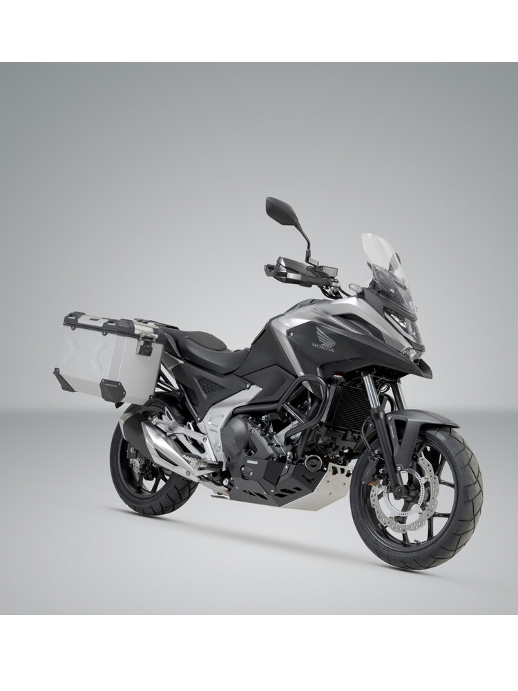 Zestaw: kufry boczne TRAX ADV + stelaże PRO Sw-Motech Honda NC750X/XD (20-) (pojemność: 2 x 37 L) srebrne