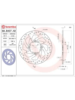 Tarcza Hamulcowa Brembo Serie Oro Fixed Prime Line Ducati Diavel/ XDiavel/ Multistrada/ (wybrane modele) [śr. 265 mm]