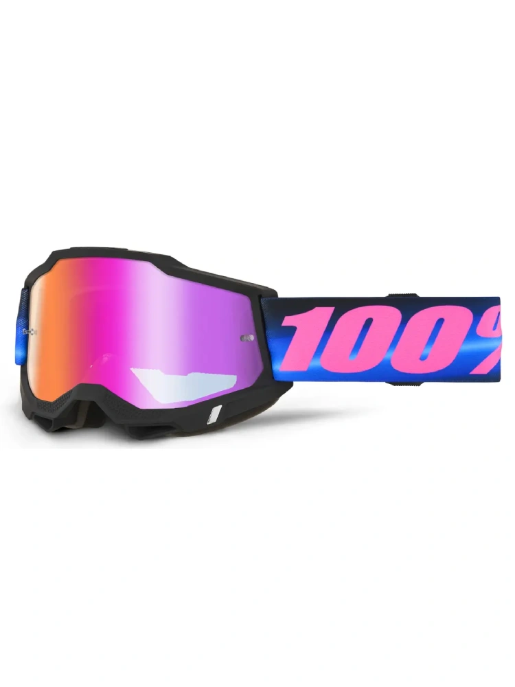 Gogle motocyklowe 100% Accuri 2 z szybką lustrzaną czarno-różowe