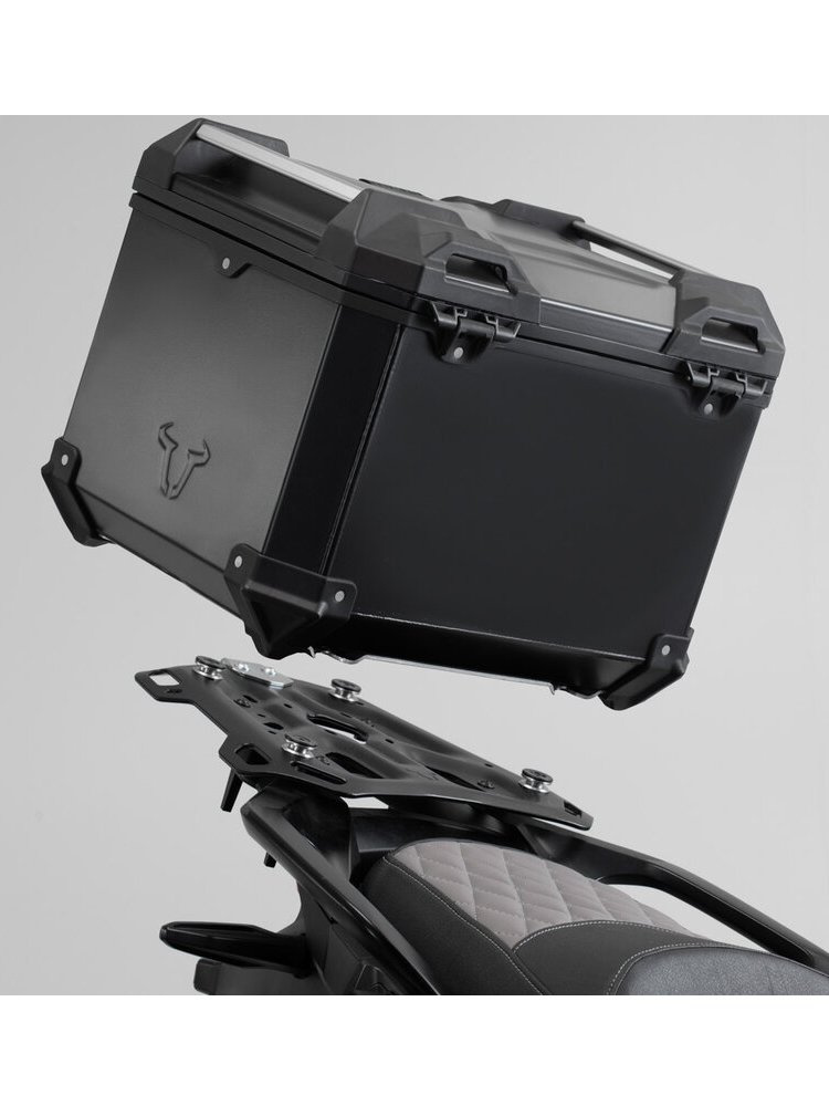Zestaw: kufry boczne 45/37L + kufer centralny 38L TRAX ADV+ stelaże SW-MOTECH do motocykla Honda CRF1000L Africa Twin (15-17) czarne