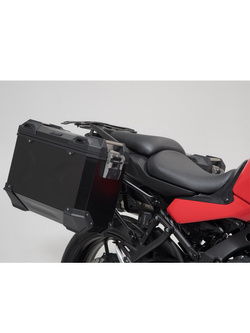 Zestaw: kufry boczne TRAX ADV + stelaże PRO Sw-Motech Yamaha Tracer 9 RN70/GT (20-), Tracer 9 GT+ (22-) (pojemność: 2 x 37 L) czarne