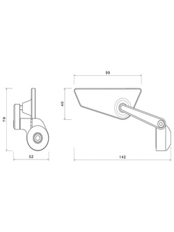 Lusterko Rizoma Cut-Edge prawe czarne 