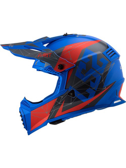 Kask enduro LS2 MX437 Fast Evo Alpha niebiesko-czerwony matowy