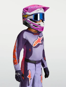 Bluza cross dziecięca Alpinestars MX Fluid Hunt fioletowo-różowa