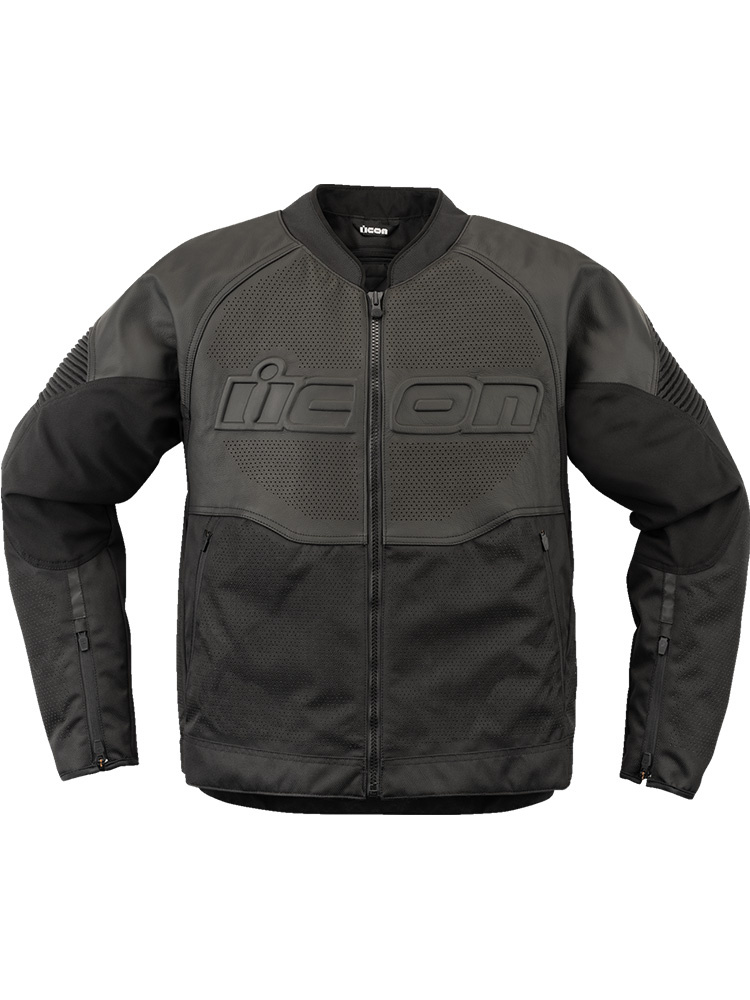 Kurtka motocyklowa skórzana Icon Overlord 3 czarna
