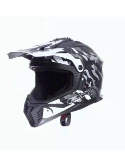 Kask enduro LS2 MX708 Fast II Grotesk czarno-szary